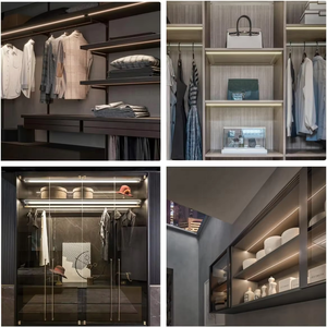 بروفايل ألومنيوم LED ضيق مخفي بزاوية 45 درجة لإضاءة الرفوف والخزائن طراز SDW-D19 - Product Image 2