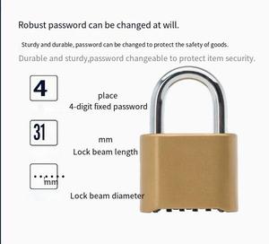 <span class=keywords><strong>Cadenas</strong></span> mécanique à code en alliage de zinc, sans clé, 4 positions, pour porte de camionnette, antivol, finition dorée HD02 - Product Image 4