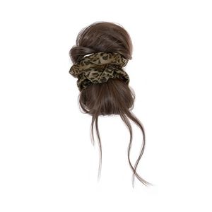 Peluca de Moño Bajo con Estampado de Leopardo y Volumen para Mujer, Extensión de Cabello, Cola de Caballo de Una Pieza - Product Image 1