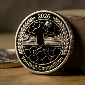 2026 Nieuwe Hete Sportwedstrijd Ronde Munten Collecties Glanzende Verguld Voetbal Munt - Product Image 2