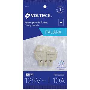 Interruptor de pared de 3 vías Volteck, línea italiana, Color marfil, 120V, voltaje máximo 16A, corriente máxima, Material de PC para uso residencial - Product Image 2
