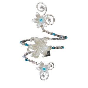 Brazalete de Aleación con Perlas y Flores, Estilo Europeo Americano, Accesorio de Fiesta Geométrico Exagerado <span class=keywords><strong>para</strong></span> Mujer - Product Image 5