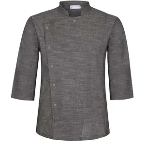 Uniforme de Chef bazin au meilleur prix, uniforme de Chef cuisinier, Logo personnalisé, manteau de Chef utilisé pour les restaurants et les hôtels