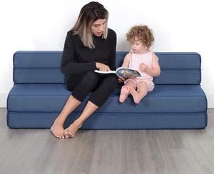 Nệm Xốp Gấp Bốn Lần Nệm XỐP PU Thoải Mái Bọc Ngoài Bằng Vải Lanh Nệm Sofa Tiết Kiệm Không Gian Dễ Dàng Cất Giữ Giường Gia Đình - Product Image 2