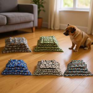 Set di Quattro Tappetini Quadrati per Animali Domestici in Colori Vivaci - Product Image 3