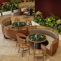Ensembles de meubles pour restaurants commerciaux et hôtels, design vintage de luxe, meubles en bois durables, table à manger avec chaises, canapé