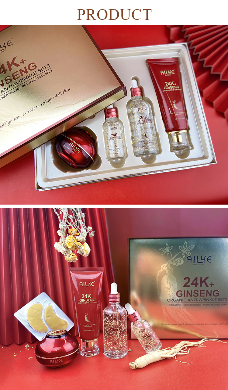 24K Gold Ginseng 5 in 1 Skincare Set - Nourishing & Whitening