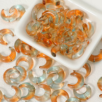 Perles de verre émaillées Moon Crescent avec trou central pour la fabrication de bijoux DIY