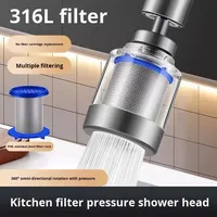 Filtre anti-éclaboussures universel pour robinet NCBX, 360° °   Aérateur d'évier de cuisine rotatif, buse de filtration à 6 couches en pierre médicale pour la maison/l'hôtel