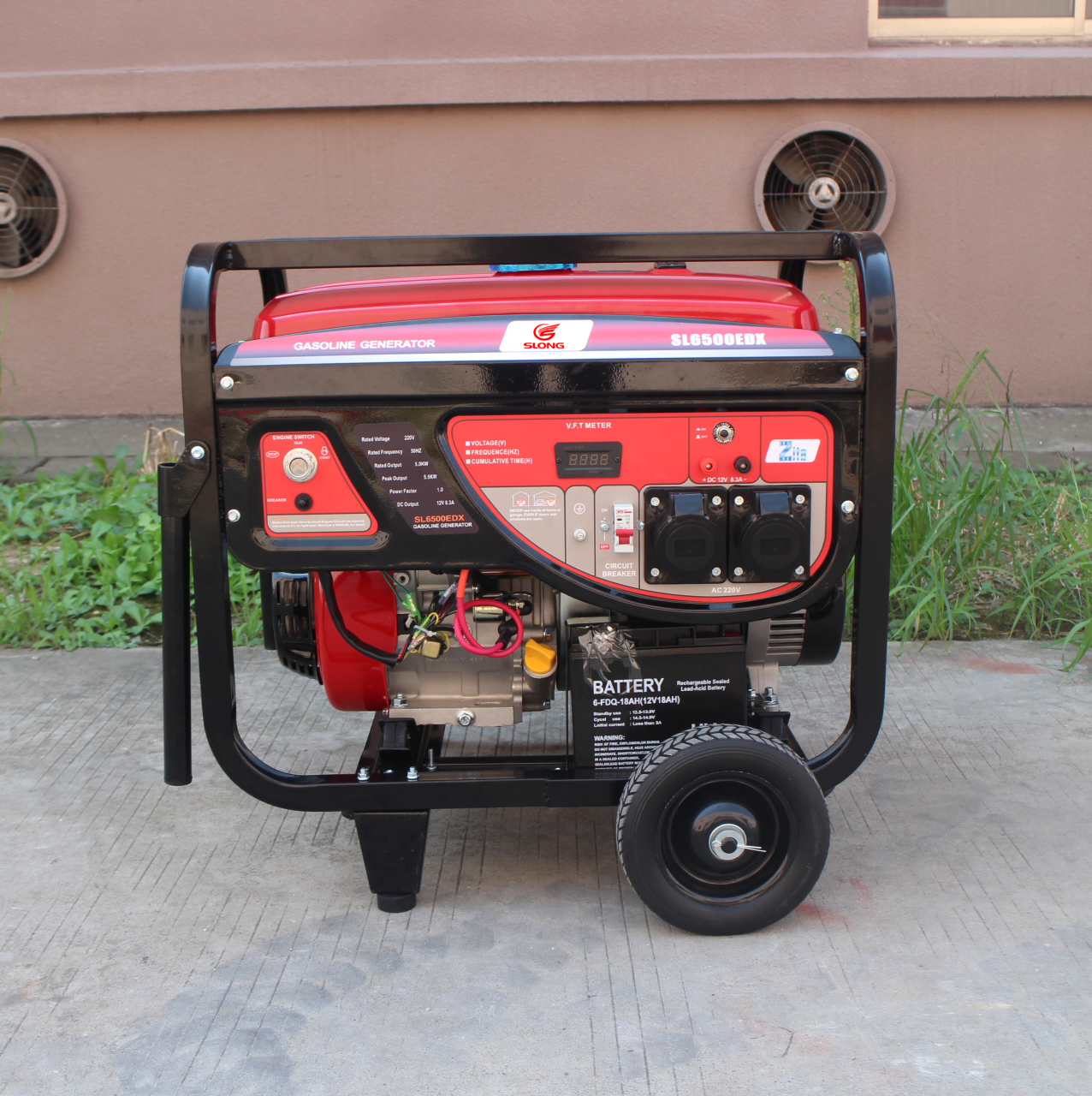 product-375-377 SLONG SL8000EDX electric start 2 wheels with handle 6kw gasoline generators