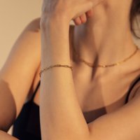 Fabricant de bijoux ODM YUNCHENG, bracelets en chaîne à barrettes plaqués or 18 carats, bijoux élégants en laiton pour accessoires féminins
