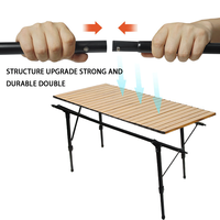 Table de camping pliable en aluminium portable, table de voyage réglable pour pique-nique et utilisation en extérieur