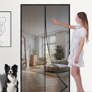 Moustiquaire magnétique adhésive en polyester lavable anti-insectes pour porte, installation sans perçage - Product Image 1