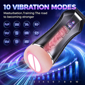 Masturbador Vibrador para Hombres, Juguetes Sexuales Masculinos, Vagina de Bolsillo con Textura Realista, Estimulador Masculino con 10 Modos de Vibración - Product Image 1