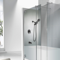 Ensemble de douche thermostatique en laiton AOWE - Système mural à double tête de douche pluie, contrôle précis de la température, poignée unique, design moderne