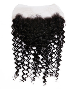 Vente en gros de paquets de tissage à double trame de machine de cheveux humains brésiliens vierges Remy 13*6 transparents pour cheveux - Product Image 1