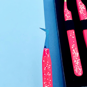 Pinzas para Pestañas con Brillo Rosa, Todos los Tipos de Puntas, Agarre de Fibra, Acero Inoxidable, Herramientas para Extensión de Pestañas de Volumen, Logotipo Personalizado, Venta al Por Mayor - Product Image 1