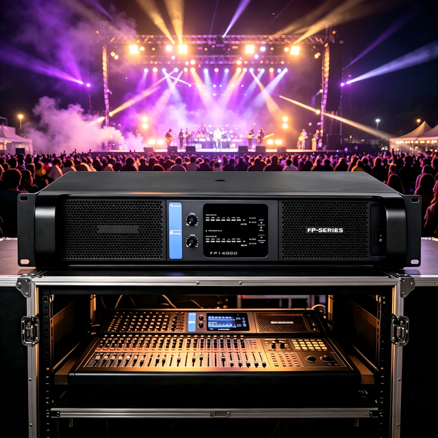 Ipalead FP14000 Class Td Pro Active Outdoor Audio Power Amplifier 14000W 2-Channel Metal Professional Surround Sound High SNR