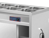 Base de stockage alimentaire en acier inoxydable Zunck à double couche isolée avec porte coulissante et chauffage électrique 30-110°C