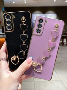 Funda A73 de Lujo con Correa de Cadena de Corazones, Soporte para Teléfono, Cubierta Electrochapada para Samsung Galaxy A51 <span class=keywords><strong>A52</strong></span> A50 A30 A70 A31 A71 A33 A53 A7 <span class=keywords><strong>M33</strong></span> - Product Image 2