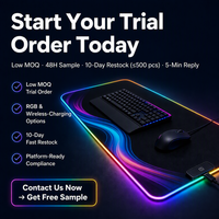 Tapis de souris d'ordinateur en caoutchouc personnalisé avec logo RGB Tigerwings - Tapis de bureau sur mesure