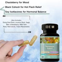 OEM Private Label Gélules Ménopause Femme Black Cohosh Ashwagandha Bouffées de Chaleur Équilibre Hormonal Naturel 60