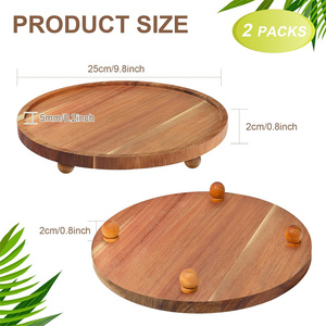 2 Pieces Wooden Plant <strong>Riser</strong> Stand Wooden Serving <strong>Tray</strong> Decorative <strong>Trays</strong> Wooden Serving <strong>Tray</strong> Set - Product Image 2