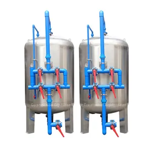 Green sand filter 304 stainless steel container / industrial SS carbon activated sand filter water treatment