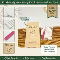 Kit de toilette jetable pour hôtel, format voyage, ensemble à usage unique avec contenants en plastique pour maquillage et articles de toilette