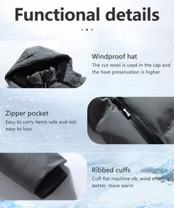 Jaket Musim Dingin Anak Laki-laki Anti Air Berlapis Fleece, Mantel Katun Tebal Berkerudung untuk Aktivitas Luar Ruangan - Product Image 6