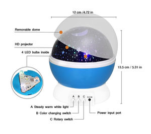 Proyector de Luz Nocturna Starlight con Efectos Giratorios de Luna y Galaxia, Ideal para Decoración de Dormitorios y Regalos de Navidad para Niños - Product Image 3