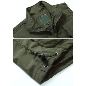 Chaleco ligero para hombre FOXA, con múltiples bolsillos y cierre de cremallera, para senderismo, pesca, viajes y fotografía. - Product Image 3