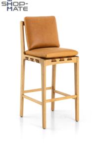 Banqueta Alta de Luxo Mais Vendida de Madeira e Couro Estilo Vintage de Alta Qualidade para Hotel, Casa, Villa, Restaurante e <span class=keywords><strong>Bar</strong></span> Personalizada - Product Image 2