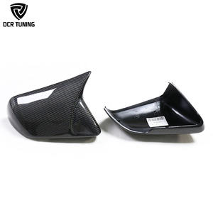 غطاء مرآة بديل بنمط <span class=keywords><strong>M</strong></span> لسيارة فورد موستانج، غطاء مرآة الرؤية الخلفية من ألياف الكربون بتشطيب لامع، طراز أمريكي 2015+ - Product Image 1