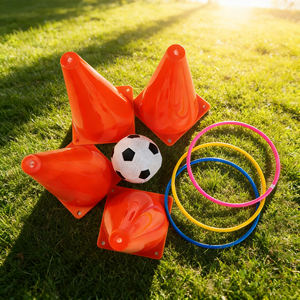 Ensemble de jeu de lancer d'anneaux en plastique, seaux d'obstacles pour l'entraînement sportif, activités de football et de basketball, jouets d'extérieur - Product Image 5