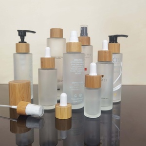 ขวดครีมแก้วฝ้าแบบเครื่องสำอาง ขวดสเปรย์โลชั่น ฝาไม้ไผ่รักษ์โลก บรรจุภัณฑ์ผลิตภัณฑ์ดูแลผิว - Product Image 4