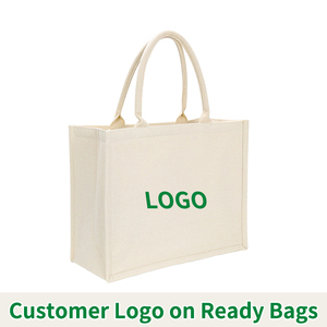 Sacs fourre-tout en <span class=keywords><strong>toile</strong></span> unie pour femmes, 100% coton, personnalisés, robustes, avec poignées, sac de plage avec logo personnalisé, motif de lettres - Product Image 3