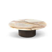 Table basse moderne et simple en marbre blanc de luxe Table basse en pierre naturelle pour salon design créatif