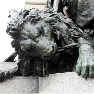 Statue décorative de lions en bronze ancien pour jardin - Product Image 5