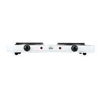 Plaque chauffante électrique solide à double brûleur Andong 2500W, portable, avec double foyer de cuisson, plaque chauffante
