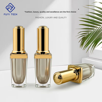 Flacon vide de vernis à ongles carré en acrylique de luxe 10 ml, rechargeable, avec protection UV, brosse à poils et sérigraphie