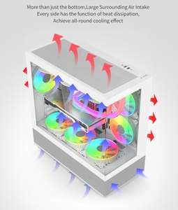 E机双面钢化玻璃游戏机箱游戏电脑机箱OEM电脑机箱灰尘过滤器MATX <span class=keywords><strong>ITX</strong></span>微型atx电脑机箱 - Product Image 3