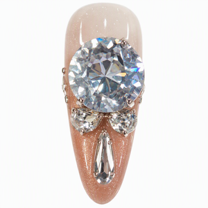 Faux ongles de luxe à presser avec strass, forme amande et stiletto, couvrance totale, dégradé, 10 pièces pour fêtes et mariages - Product Image 4