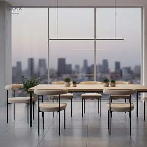 كرسي طعام خطي من EKAR بتصميم عصري بسيط مصنوع من القماش للاستخدام المنزلي وفي البارات - Product Image 4