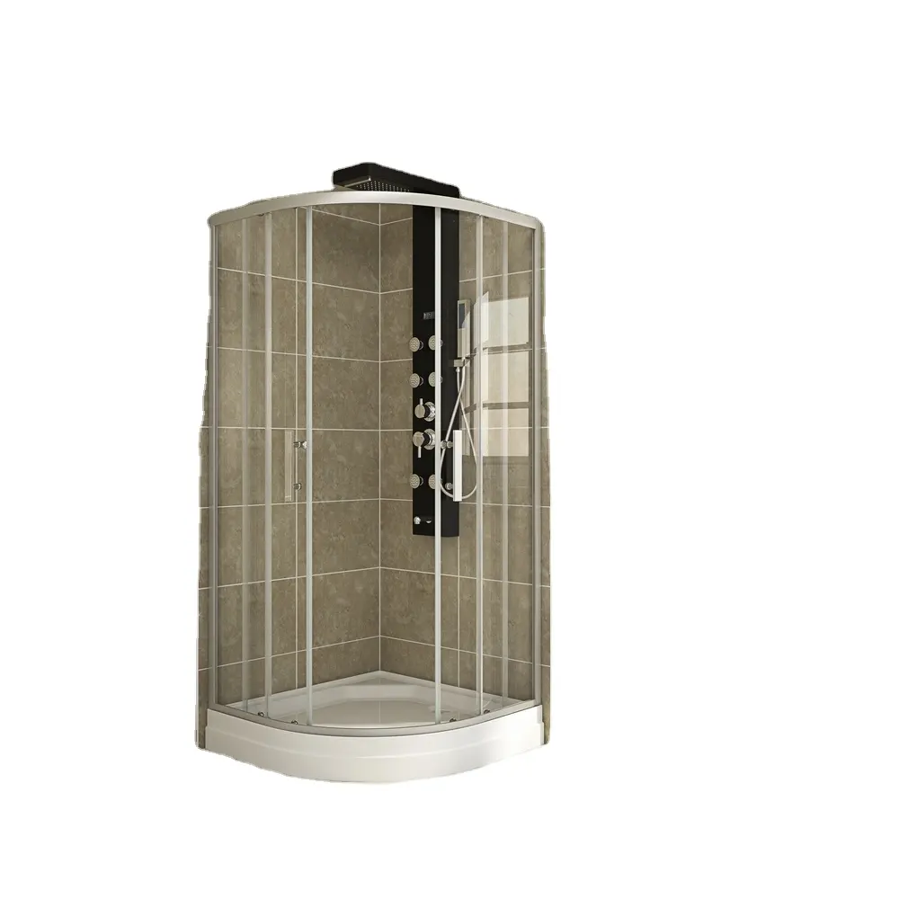 Acrylique hôtel mur de douche salles de douche pliantes de haute qualité poignée de porte en verre acier inoxydable 304 verre de porte de douche noir