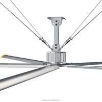 Ventilateur industriel HVLS à grande vitesse et faible volume QX, taille grande, 10 pieds, 3 m de haut, en aluminium, à 5 pales, avec télécommande, pour entrepôt