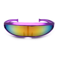 Kacamata Sunglasses Lensa Tunggal Lucu Model Cyclops untuk Cosplay, Pesta, Kacamata Robot, Kacamata Pesta Alien Luar Angkasa Keren, Kacamata Cermin