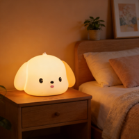 Lampe LED en silicone en forme de chien, veilleuse rechargeable par USB, contrôle tactile, intensité réglable, décoration de chambre à coucher, cadeau