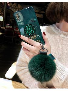 Custodia morbida in TPU con sfera di pelliccia alla moda con supporto diamantato/cinturino da polso per <span class=keywords><strong>Huawei</strong></span> <span class=keywords><strong>P10</strong></span> P20 P30 Plus Pro custodia - Product Image 5