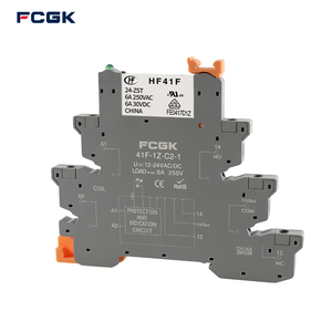 FCGK 41F-1Z-C2-1 6A DIN-rail slanke elektromagnetische relaismodule 6-24VDC SPDT <span class=keywords><strong>interface</strong></span> 240V relaisvoet miniatuur formaat schakelaar - Product Image 1